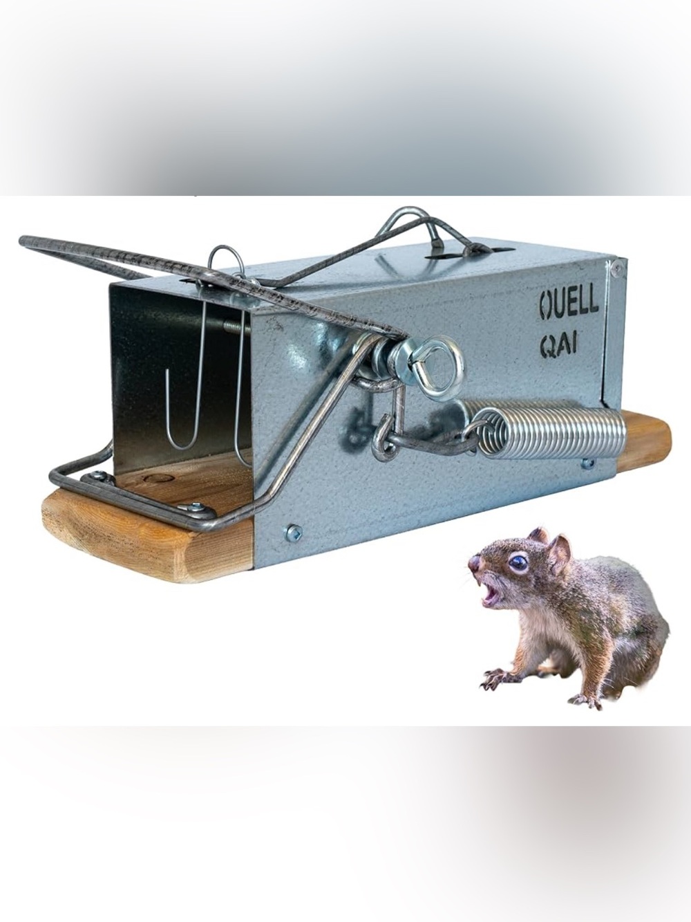 Metal and Wood Live Catch Small Pest Trap - Silver
